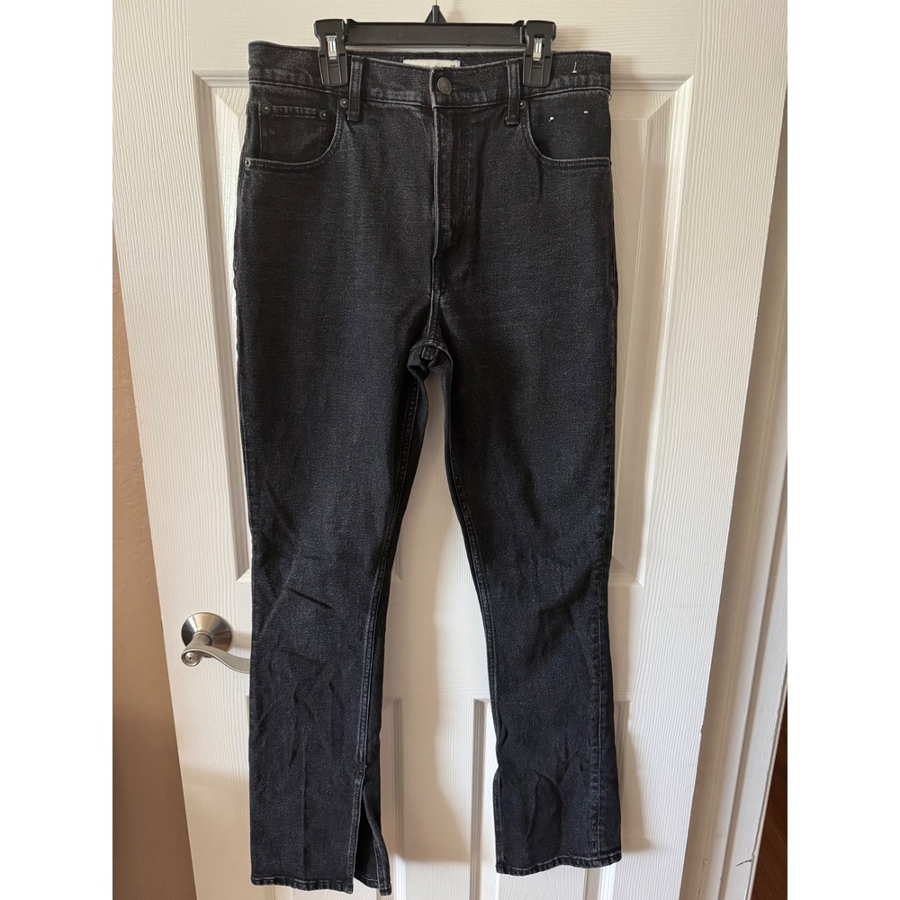 Abercrombie & Fitch The Skinny High Rise Jeans Women 6 Black Side Slit Denim